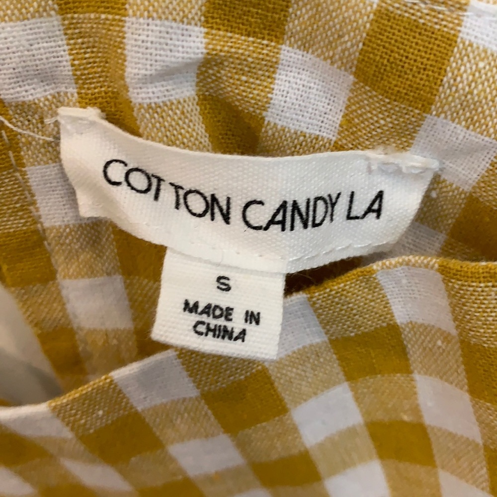 Cotton Candy LA Yellow Gingham Crop Top. Size S. - Picture 5 of 6